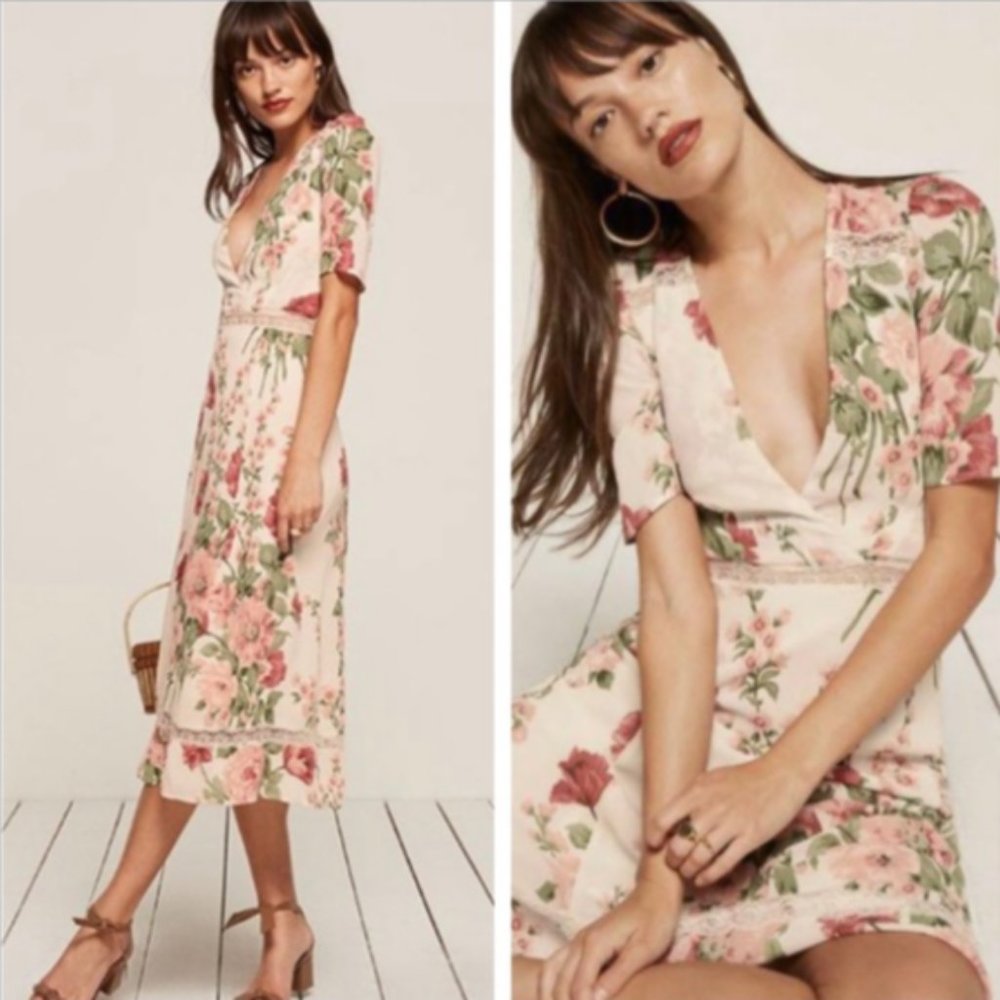 Reformation Alina Floral Midi Dress